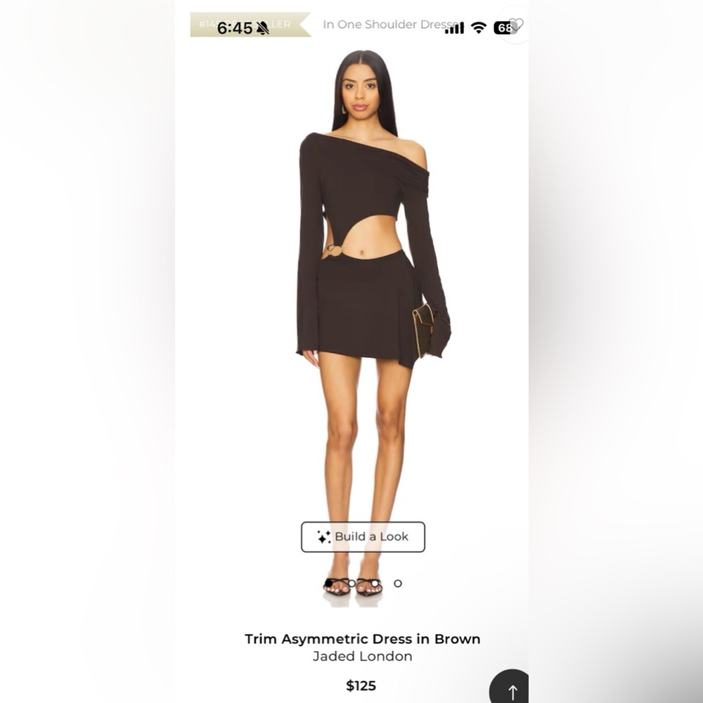 Jaded London One Shoulder Brown Dress